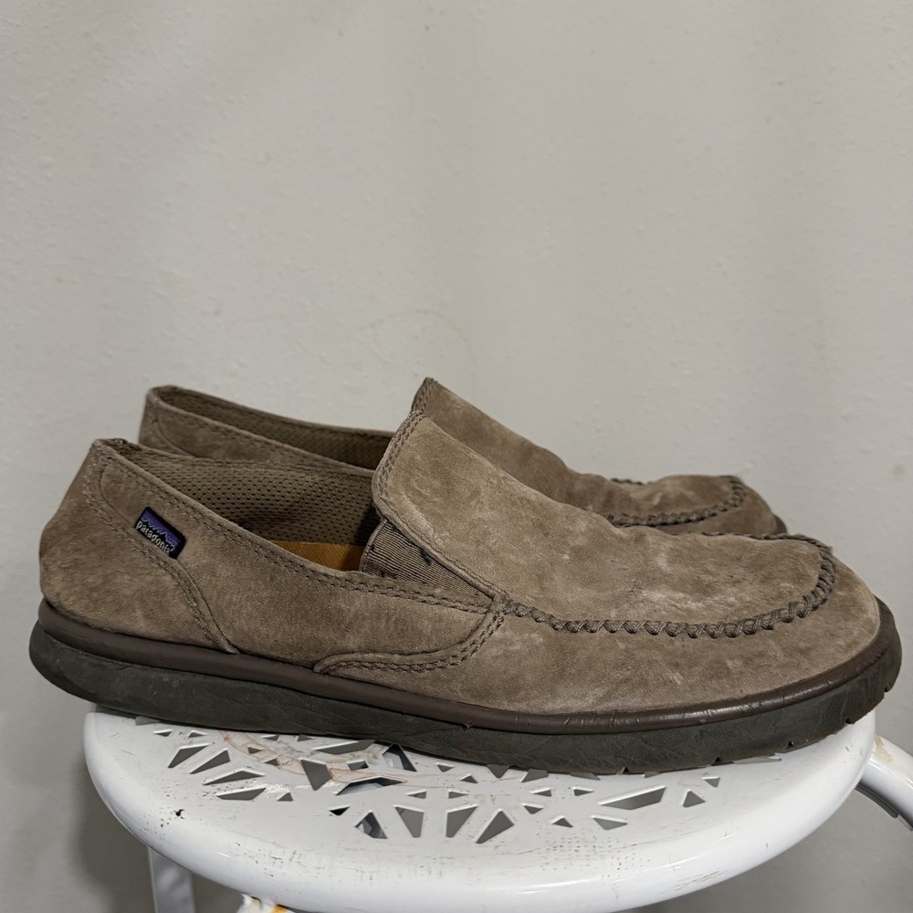 Patagonia Loafers Men's Size 11.5 Maui Air Retro Khaki Leather Moc Casual